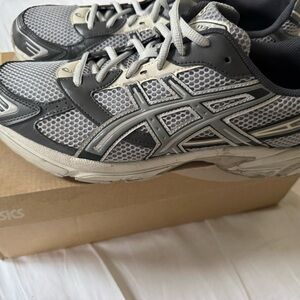 Asics Gray Athletic Shoes with Mesh Upper and Breathable Design